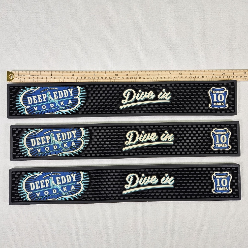 Deep Eddy Vodka Dive in Rubber Bar Rail Spill Mat Mancave "21x3.25x.5" EACH - Picture 2 of 2